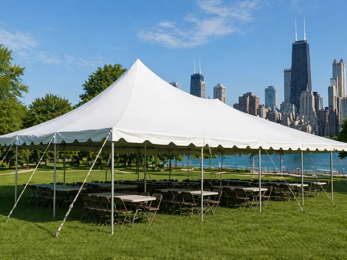 Exterior tent setup